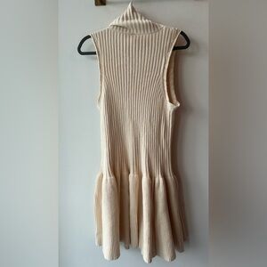 Free People, Cream Ribbed Sleeveless Turtleneck Midi Dress 15” P2P, XL | 105 🆕